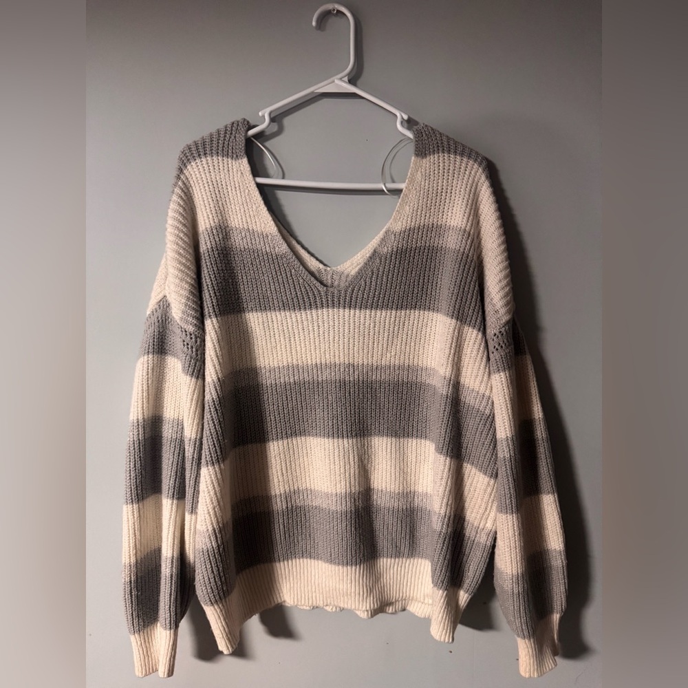 Rue 21 Stripped V-Neck Sweater size XL
